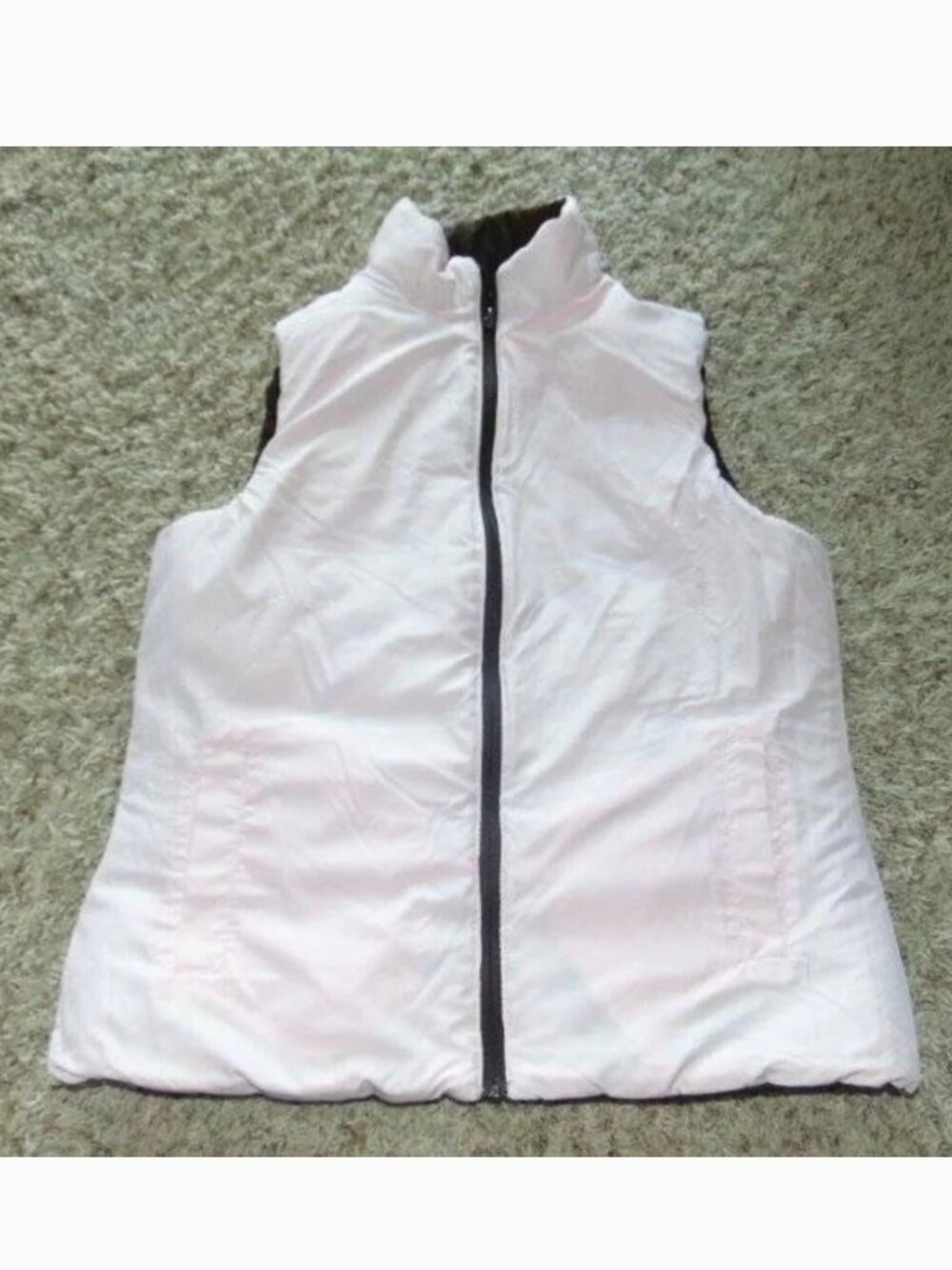 Merona Puffer Winter Vest Womens S Reversible Pink & Brown Sleeveless ZIp Up